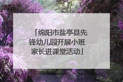 绵阳市盐亭县先锋幼儿园开展小班家长进课堂活动